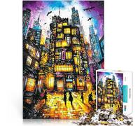 Adults 1000 Pieces Puzzle Neon Metropolis 鈥2Surreal Urban Nightscape Hands-on-Spiel Geburtstagsgeschenk, Geschenke38x26cm