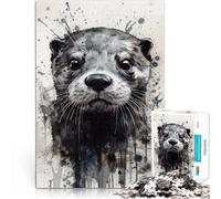 Adults 1000 Pieces Puzzle Otter Wild Elegance Help the brain exercise addictive toys to cultivate patience A Work of Art 26x38cm