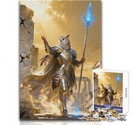 Adults 1000 Pieces Puzzle Owl Knight in Ancient Ruins Relaxing Gentle Leisure Pursuit Fine Smooth Cut Craft Toy Size 50x75cm