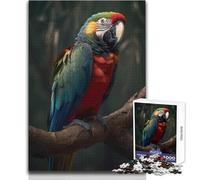 Adults 1000 Pieces Puzzle Parrot Realism Perch Enjoyful Peaceful Spare Time Exact Precision Fit Play Toy Size 50x75cm