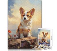 Adults 1000 Pieces Puzzle Pembroke Welsh Corgi Relaxing Gentle Leisure Pursuit Fine Smooth Cut Craft Toy Size 38x26cm