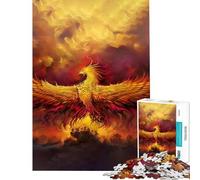 Adults 1000 Pieces Puzzle Phoenix Bird Mythology Art Relaxing Games Brain Intelligence Challenge Addictive Toys Birthday Gifts For Family Fun (Size 38x52cm)