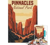Adults 1000 Pieces Puzzle Pinnacles National Park Poster Addictive Toys to Cultivate Patience Educational Game Family Activities Art Work Gifts (Size 38x26cm)