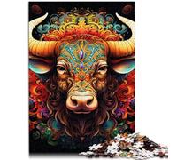 Adults 1000 Pieces Puzzle psychedelic buffalo Toys Educational Games Stress Relieving 26x38cm Birthday Present Gifts Wall Art