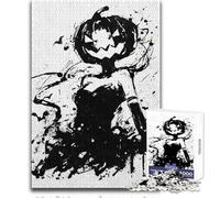 Adults 1000 Pieces Puzzle Pumpkin Head Halloween Girl Enjoyful Peaceful Spare Time Exact Precision Fit Play Toy Size 38x26cm