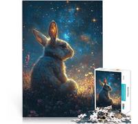 Adults 1000 Pieces Puzzle Rabbit Under Starry Sky Toys Educational Games Stress Relieving Birthday Present, Gifts 50x70cm