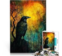 Adults 1000 Pieces Puzzle Ravens Midnight Watch Spielspielzeug als Familiengeschenk einzigartiges Herausforderungsspiel38x26cm