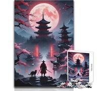 Adults 1000 Pieces Puzzle Red Moon Samurai Relaxing Gentle Leisure Pursuit Fine Smooth Cut Craft Toy Size 38x26cm