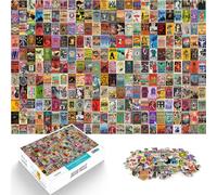 Adults 1000 Pieces Puzzle “Retro Art Mosaic Poster” Made of wood，for 14+ Each piece is unique - Fun and challenging game for the whole family As a gift for the whole family and friends。