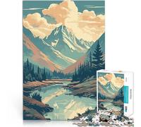 Adults 1000 Pieces Puzzle Retro Mountain Vintage Herausforderndes Spielspielzeug Heimdekoration Spielzeug75x50cm