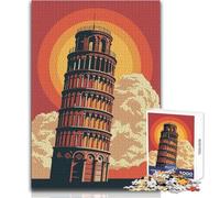 Adults 1000 Pieces Puzzle Retro Pisa Italy Relaxing Gentle Leisure Pursuit Fine Smooth Cut Craft Toy Size 50x75cm