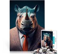 Adults 1000 Pieces Puzzle Rhino Dekomprimierendes intellektuelles Lernspielzeug Die Liebe zwischen Paaren stärken38x26cm