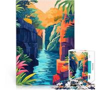 Adults 1000 Pieces Puzzle River Canyon Waterfall Nature Art Mustermontage Einzigartige Geburtstags- und Geschenkideen75x50cm