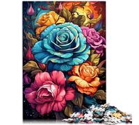 Adults 1000 Pieces Puzzle roses Impossible Puzzle 26x38cm is ideal as a gift for the whole family for for teenager Age 14 and Up