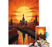 Adults 1000 Pieces Puzzle Saint Basils Cathedral RU for Educational Game Challenging Game Toys Great Gifts for Games Family Activities (Size 75x50cm)