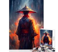 Adults 1000 Pieces Puzzle Samurai in Rain And Fire Puzzles for Teenagers Analysis And Logic Wishlist with Santa Claus Learning Educational Toys (38x52cm)