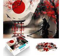 Adults 1000 Pieces Puzzle Samurai red moon Help the brain exercise addictive toys to cultivate patience Home Art Decor 50x70cm