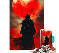 Adults 1000 Pieces Puzzle Samurai Under Blood Moon for Educational Game Challenging Game Toys Great Gifts for Games Family Activities (Size 38x26cm)