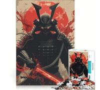 Adults 1000 Pieces Puzzle Samurai Warrior with Red Sword Digital Art Toy Wall Decor Fun at Home Activities Improving Love between Couples 38x26cm