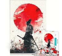 Adults 1000 Pieces Puzzle Samurai Warrior with Rising Sun Toy Wall Decor Fun at Home Activities Improving Love between Couples 50x75cm