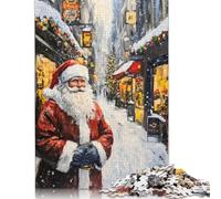 Adults 1000 Pieces Puzzle 'Santa Claus Is Coming to Town Wood Puzzles Wooden Puzzles Jigsaw Puzzles for Adults 1000pcs (75x50cm)