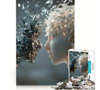 Adults 1000 Pieces Puzzle Shattered Faces︰ Light And Dark Toy Wall Decor Fun at Home Activities Improving Love between Couples 38x52cm