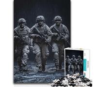 Adults 1000 Pieces Puzzle Soldiers in The Rain Birthday Present Hands-on Game for 14+ Puzzle Game Offered (size 50x75cm)