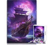 Adults 1000 Pieces Puzzle Space Sailing Ship Galaxy Enjoyful Peaceful Spare Time Exact Precision Fit Play Toy Size 38x26cm
