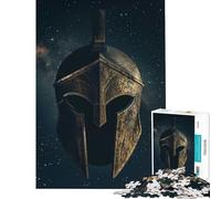 Adults 1000 Pieces Puzzle Spartan Leonidas Helmet for Educational Game Challenging Game Toys Great Gifts for Games Family Activities (Size 38x26cm)