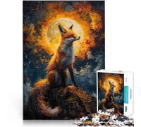 Adults 1000 Pieces Puzzle Sunset Fox Painting Spielspielzeug als Familiengeschenk Geburtstagsgeschenk, Geschenke75x50cm
