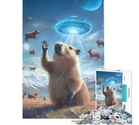Adults 1000 Pieces Puzzle Surreal Capybara Cult From Future Educational Challenge Wall Decoration Anti-Stress Toys for And 14 Years And over (50x75cm)