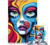 Adults 1000 Pieces Puzzle Surreal Psychedelic Woman Spielzeug-Intellektuelles Spiel Tolles Geschenk für Spiele38x26cm