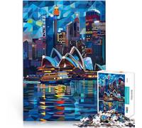 Adults 1000 Pieces Puzzle Sydney Skyline Night Pädagogisches Spielzeug zum Stressabbau Ein Kunstwerk75x50cm