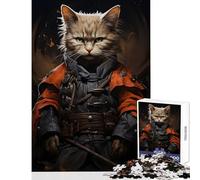 Adults 1000 Pieces Puzzle The Cat The Warrior Jigsaws for Adults Puzzle Stress Reliever Difficult And Challenge Toys Educational Games (38x52cm)