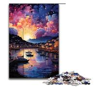 Adults 1000 Pieces Puzzle The Colorful Psychedelia of Dubrovnik Port DIY Puzzle Toys Great Gifts for Christmas for Teenager Age 14 75x50cm