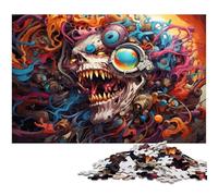 Adults 1000 Pieces Puzzle The Colorful Psychedelia of Mechanical Humans Precision Cut Jigsaw Puzzle Artwork Gift for Teenager Age 14 Years Up 1000 PCS(38x26cm)