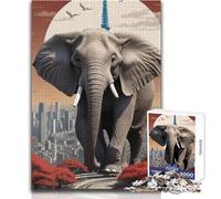 Adults 1000 Pieces Puzzle The Elephants Rule Enjoyful Peaceful Spare Time Exact Precision Fit Play Toy Size 38x26cm