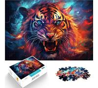 Adults 1000 Pieces Puzzle the mysterious tiger Precision Cut Jigsaw Puzzle 26x38cm Suitable for desktop decoration for teenager 14+