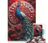 Adults 1000 Pieces Puzzle The Peacock in Bloom Brain Teaser Game Birthday Present Suitable for Desktop Decoration 50x75cm