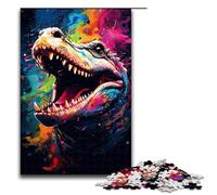 Adults 1000 Pieces Puzzle There Are Lots of Colorful Splashes Around The Crocodil DIY Puzzle Toys Great Gifts for Christmas for Teenager Age 14+ 75x50cm