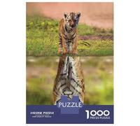 Adults 1000 Pieces Puzzle Tiger Mindset Reflection Jigsaws for Adults Anti-Stress Toys Precision Cutting Gifts for Friends And Family 38x26cm/1000pcs