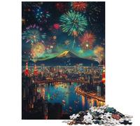Adults 1000 Pieces Puzzle Tokyo Night Fireworks Jigsaws for Adults Puzzle For Family Fun Educational Challenge Toy Intellectual Game (75x50cm/1000pcs)