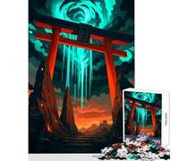Adults 1000 Pieces Puzzle Torii Gate with Celestial Light Puzzles for Teenagers Analysis And Logic Wishlist with Santa Claus Learning Educational Toys (38x52cm)