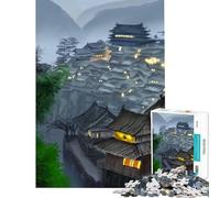 Adults 1000 Pieces Puzzle Vintage Asian Landscape for Educational Game Challenge Toy for Educational Game Home Art Decor Art Work Gifts (Size 38x26cm)