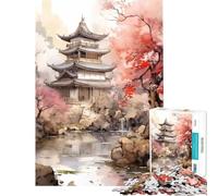Adults 1000 Pieces Puzzle Vintage Asian Landscape Relaxing Games Brain Intelligence Challenge Addictive Toys Birthday Gifts For Family Fun (Size 38x52cm)