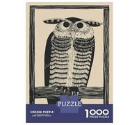 Adults 1000 Pieces Puzzle Vintage Linocut Owl Jigsaws for Adults Anti-Stress Toys Precision Cutting Gifts for Friends And Family 38x26cm/1000pcs