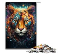 Adults 1000 Pieces Puzzle Watercolor Painting Tiger DIY Puzzle Toys Great Gifts for Christmas for Teenager Age 14+ 75x50cm