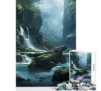 Adults 1000 Pieces Puzzle Waterfall Landscape Art Puzzles for Teenagers Analysis And Logic Wishlist with Santa Claus Learning Educational Toys (50x75cm)