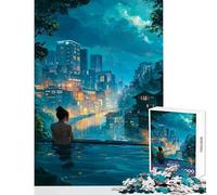 Adults 1000 Pieces Puzzle Waterfront Onsen Home Decoration Toys Great Gifts And Toys Practical Game Every Piece Is Unique - Size 38x26cm