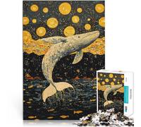Adults 1000 Pieces Puzzle Whale Leaping into Stars Lernspiel-Herausforderungsspielzeug Perfekte Dekoration38x26cm